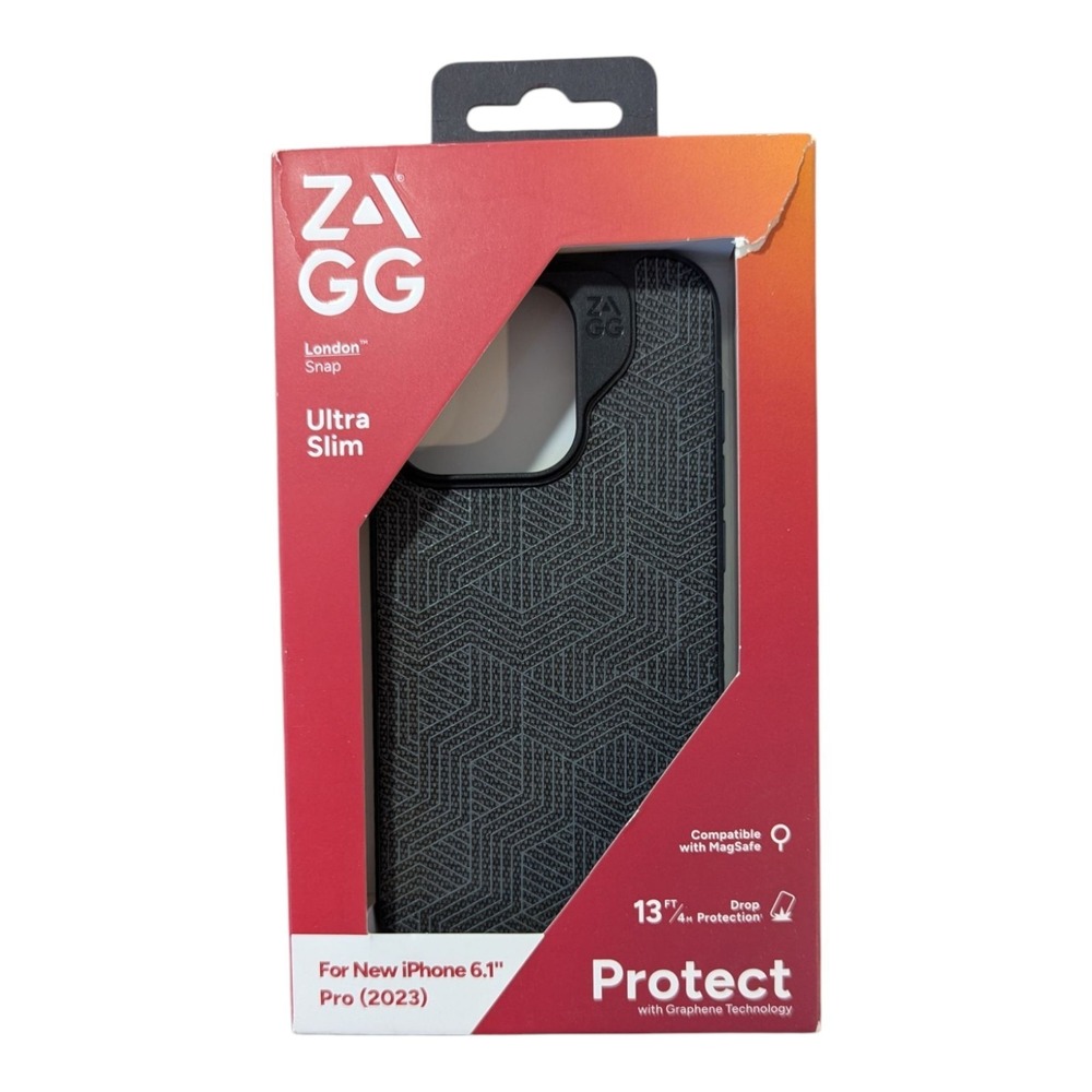 N4. ZAGG London Snap Series Case for Apple iPhone 15 Pro -‎ Black Geo